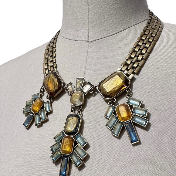 SAM EDELMAN Gold Tone Necklace With Multi Color Stones - Picture 5 of 5